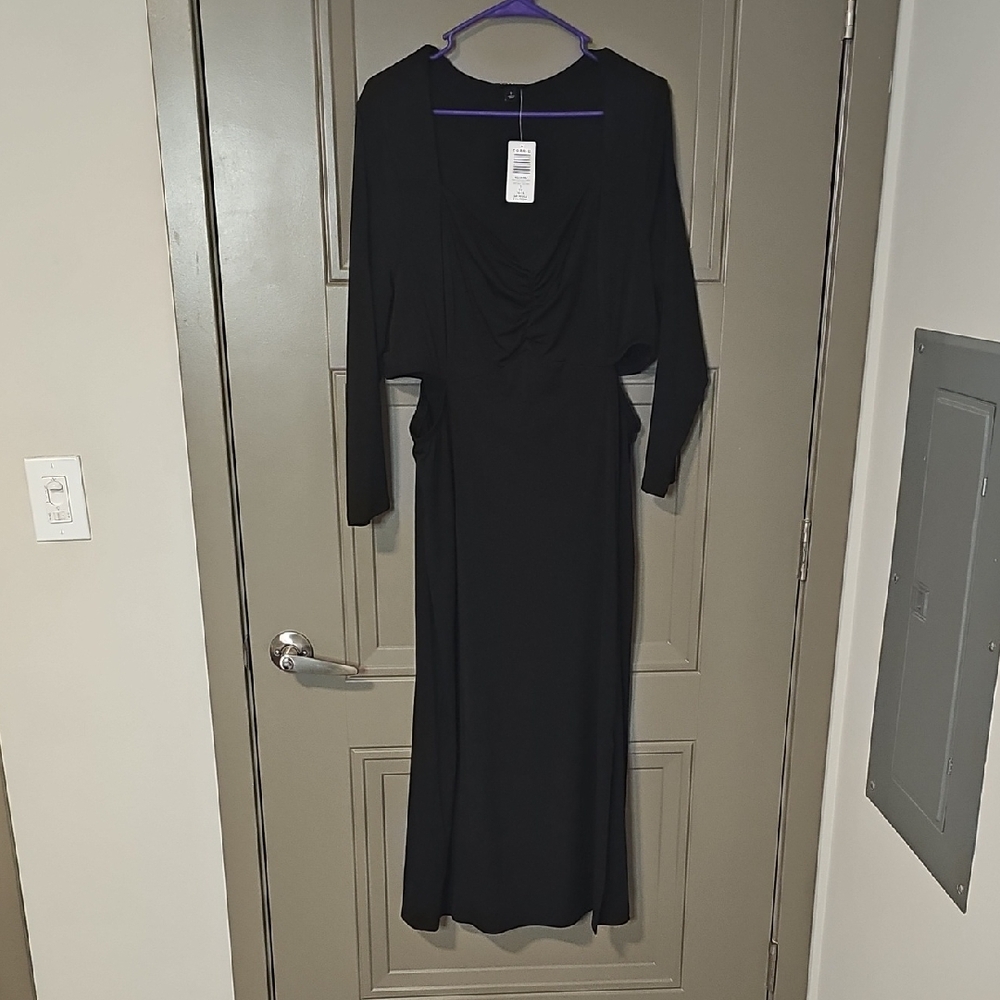 Torrid Black Dolman Sleeve Cowl Neck Gown
